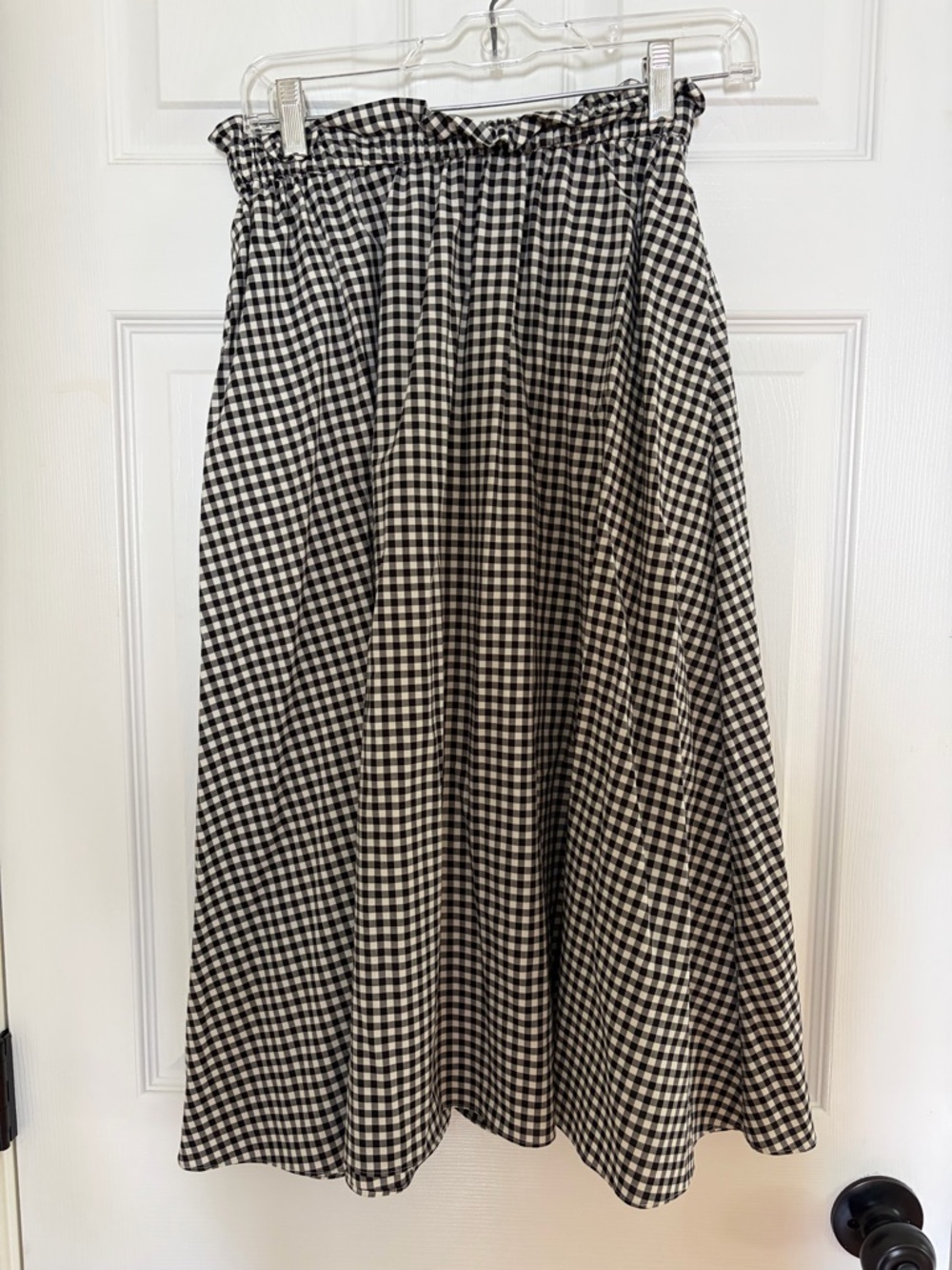 NWOT Kate Spade New Tork Black and White Gingham Midi Skirt - Women small